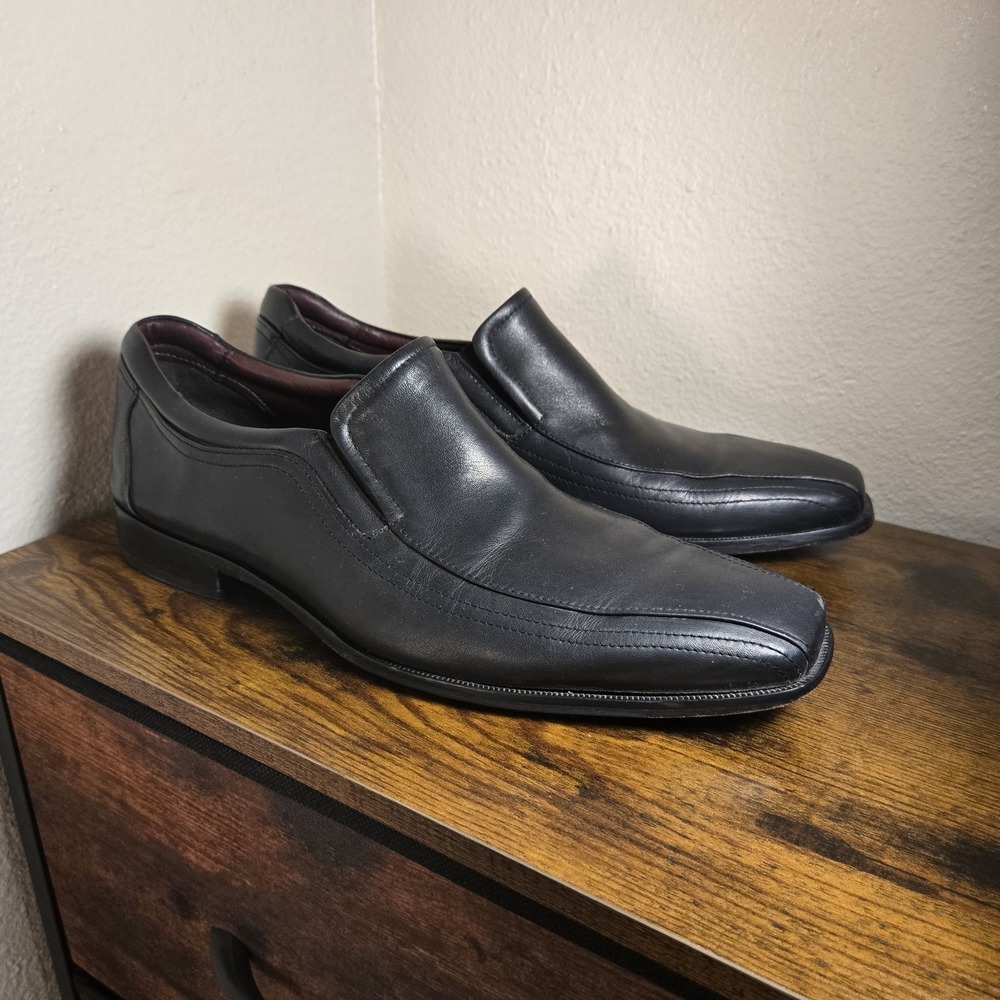 Johnston & Murphy Shoes Mens Size 11M Black Leather Slip On Dress Oxford SHEEP